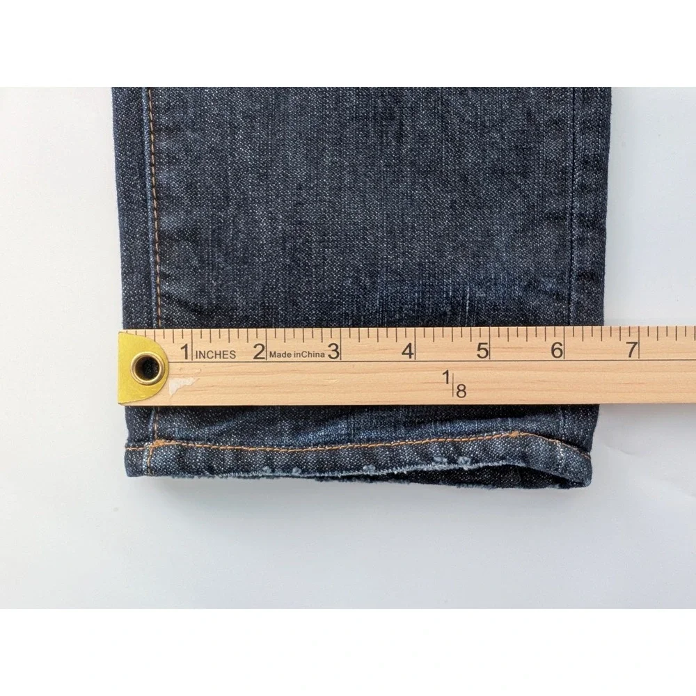 True Religion Rocco Relaxed Skinny Distressed Dark Wash Denim Jeans Mens 28 USA
